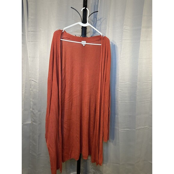 Cozy Co Solid Print Open Cardigan Sweater Women's Plus Sized 1x Fall Chic‎ - Picture 1 of 3